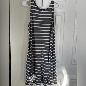 Old Navy Knit Swing Dress Large Gray and White